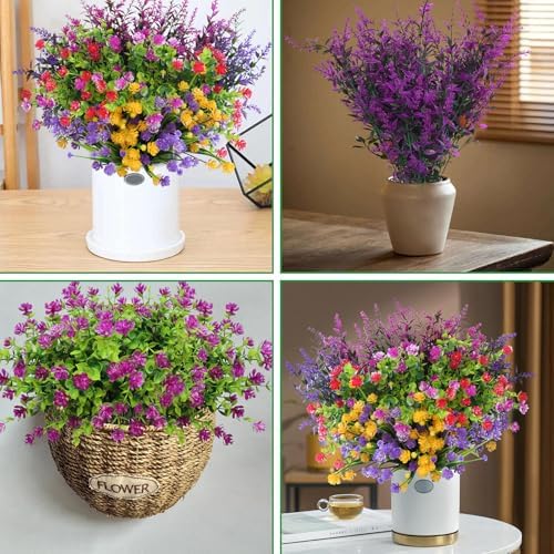 Breathtaking Realistic artificial flowers UV-Resistant Faux Plants Set Outdoor