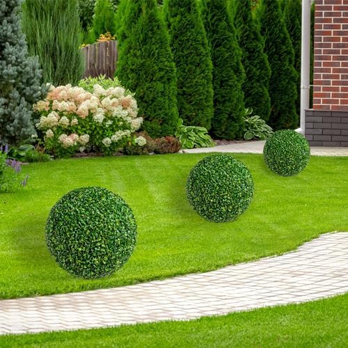 Elegant Faux Boxwood Topiaries for Outside Decor