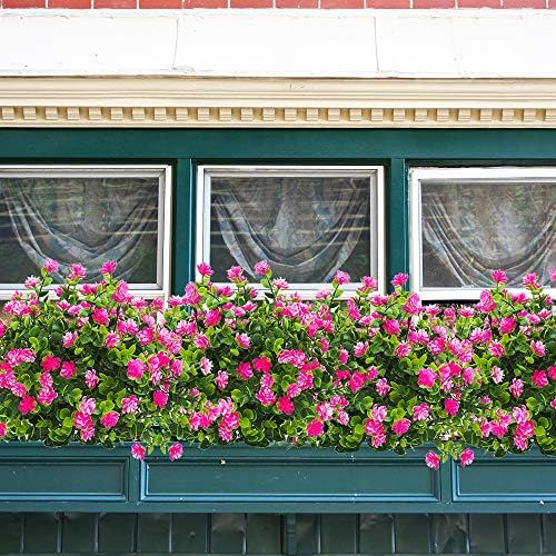Grunyia 10 Bundles Fake Pink-Eucalyptus artificial flowers UV Resistant