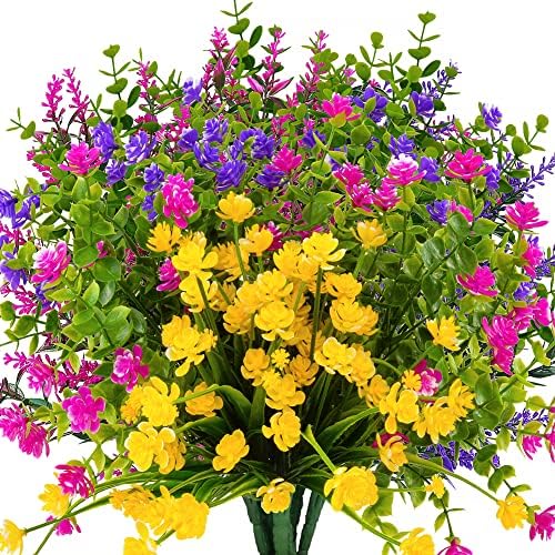 12-Bundle Fake Boxwood Flowers UV-Resistant