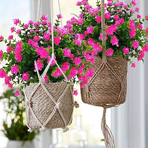 Grunyia 10 Bundles Fake Pink-Eucalyptus artificial flowers UV Resistant