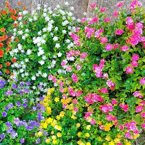 Grunyia 12-Piece Outdoor Artificial Flower Bundle for Home Use