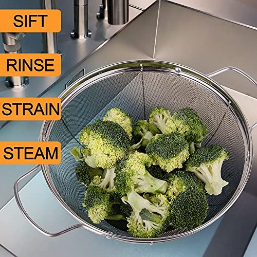 5-Pack Stainless Steel Colander Set Extra Capacity - Space-Saving
