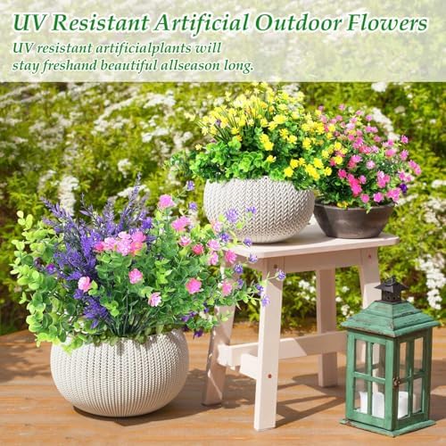 20-Bundle Artificial Fake Flowers for Outdoor Use