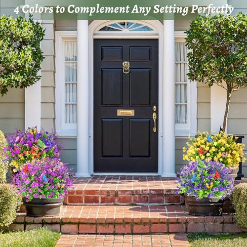 Yastouay 9 bundles artificial flowers for outdoor decoration