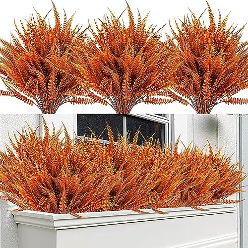 Textured Artificial Boston Fern 12-Pack for Fall Dcor