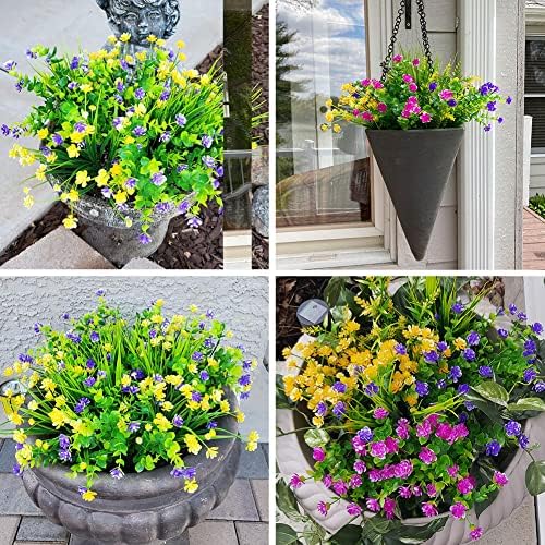 12-Bundle Fake Boxwood Flowers UV-Resistant