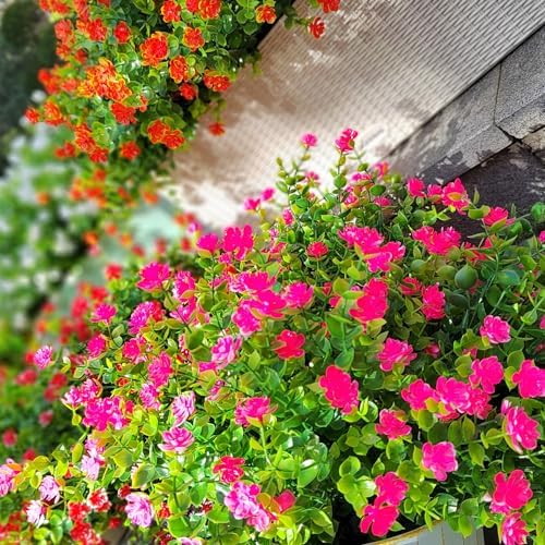Grunyia 12-Piece Outdoor Artificial Flower Bundle for Home Use