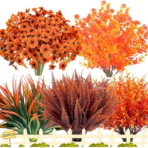 Astryas 20-Bundle Artificial Fake Flowers Outdoor