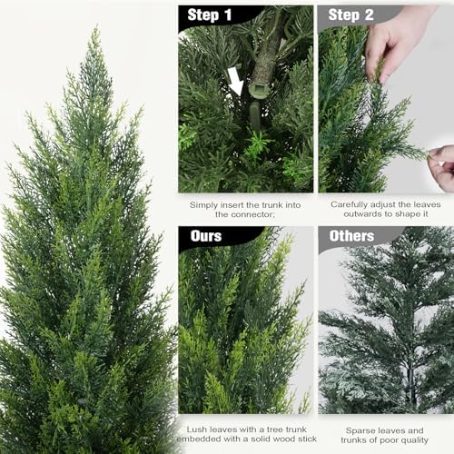 4 Ft Realistic Cedar Christmas Tree Topiary
