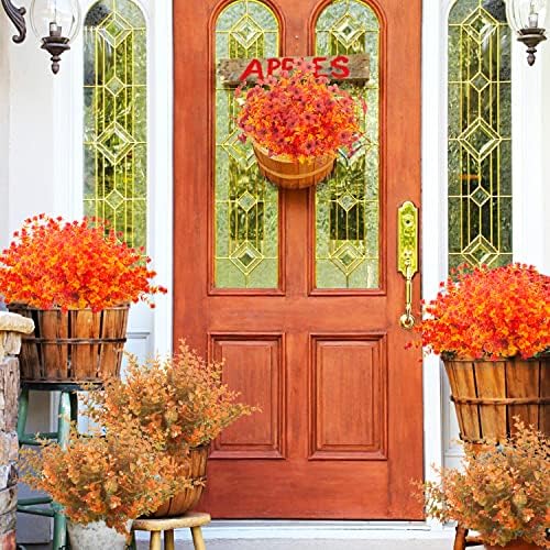 10-Pack Fall Boxwood Artificial Plants for Autumn Decorations