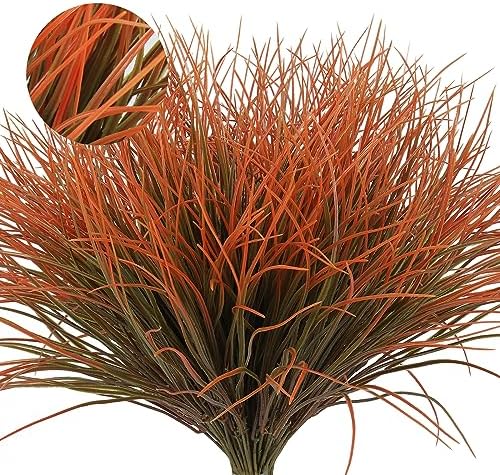 Artificial Fall Outdoor Fake Grass Plant Orange