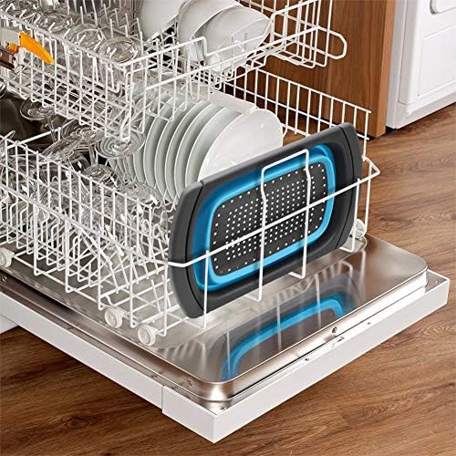 QiMH Colander Collapsible 6-Quart Kitchen Strainer with Extendable Handles