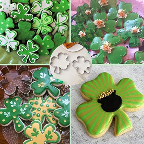 St Patricks Day Cookies - Shamrock Four Leaf Clover Cutter Set