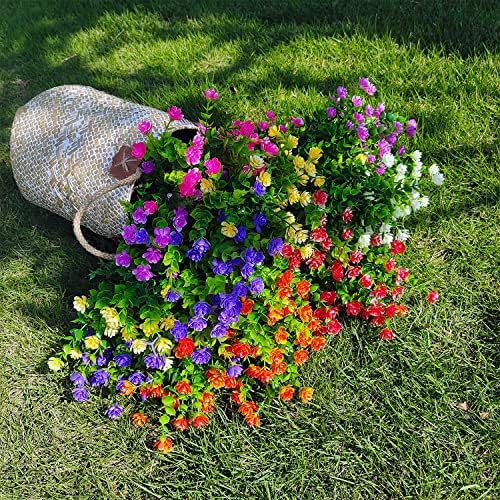 21 Bundles Fake Outdoor Plants UV Resistant