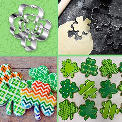 St Patricks Day Cookies - Shamrock Four Leaf Clover Cutter Set