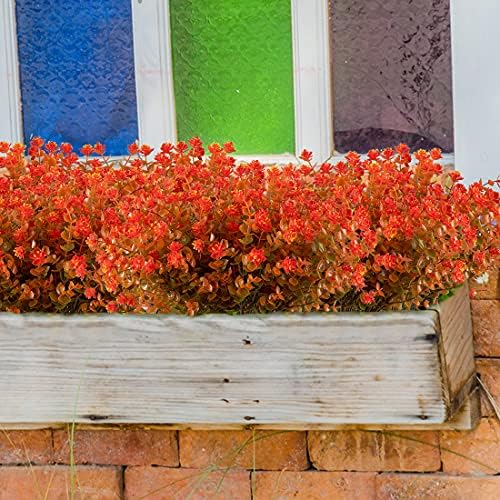 10PCS Artificial Eucalyptus Shrubs UV-Resistant for Outdoor Use