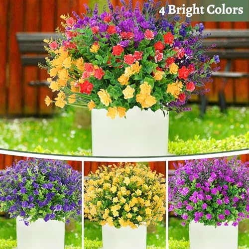 Yastouay 9 bundles artificial flowers for outdoor decoration