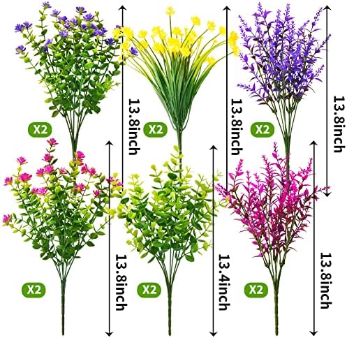 12-Bundle Fake Boxwood Flowers UV-Resistant