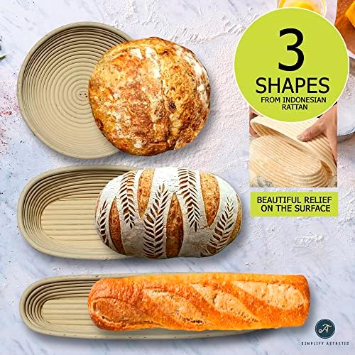 Banneton Bread Proofing Basket Set for Sourdough Baking