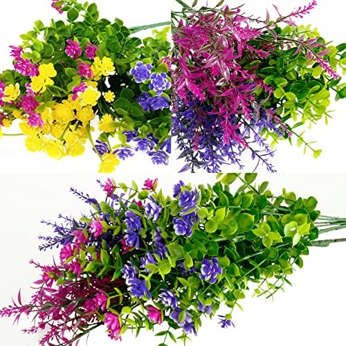 12-Bundle Fake Boxwood Flowers UV-Resistant