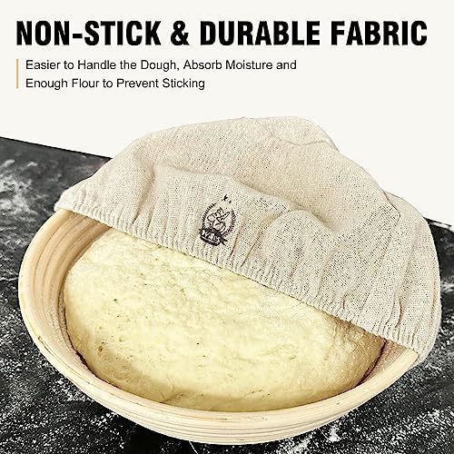 Walfos Bread Proofing Basket Liner 6 Pack 10 Inch Round