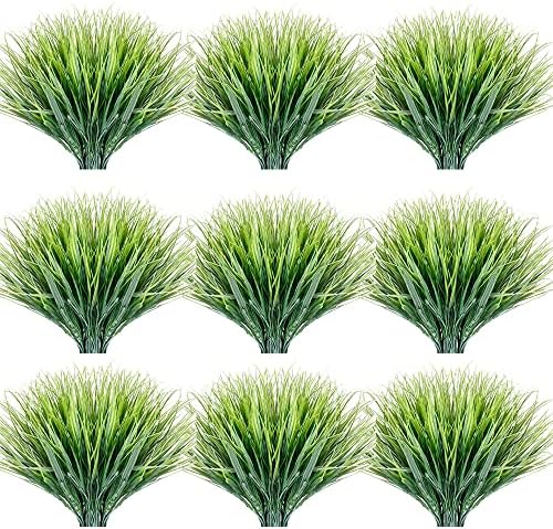 30-Pack Synthetic Grass Set with Realistic Faux Plants