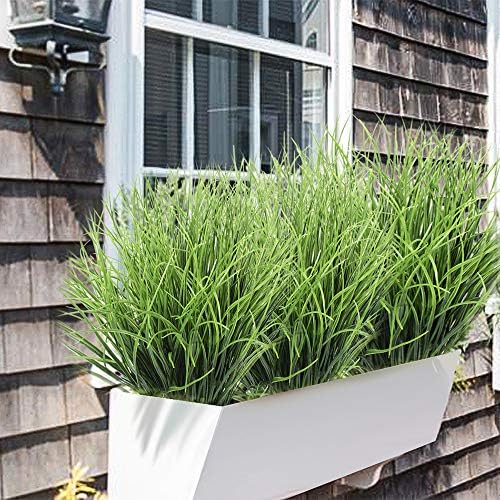 8-Bundle Fake Wheat Grass Bushes Outdoor