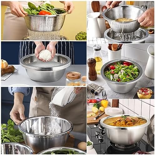 304 Stainless Steel Colander Set for Kitchen Use