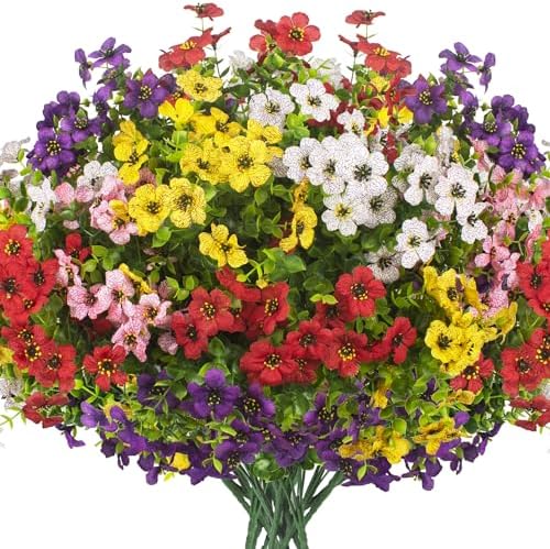 20-Bundle Artificial Flowers for Outdoor Use