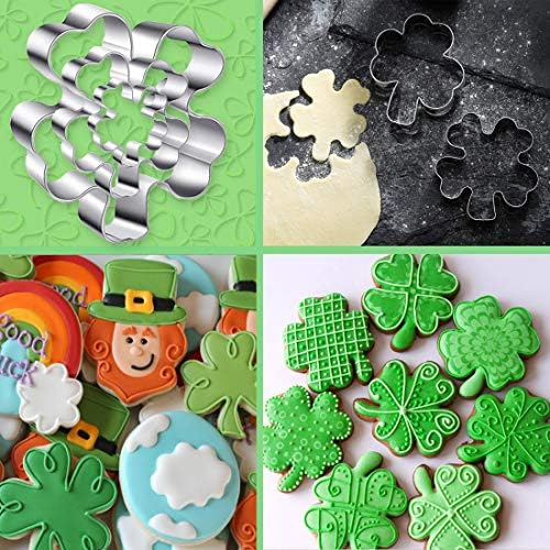 St Patricks Day Cookies - Shamrock Four Leaf Clover Cutter Set