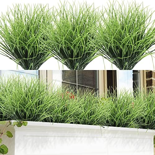 8-Bundle Fake Wheat Grass Bushes Outdoor