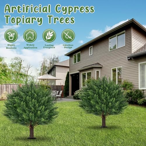 Grooo Artificial Cypress Tree Set of 2