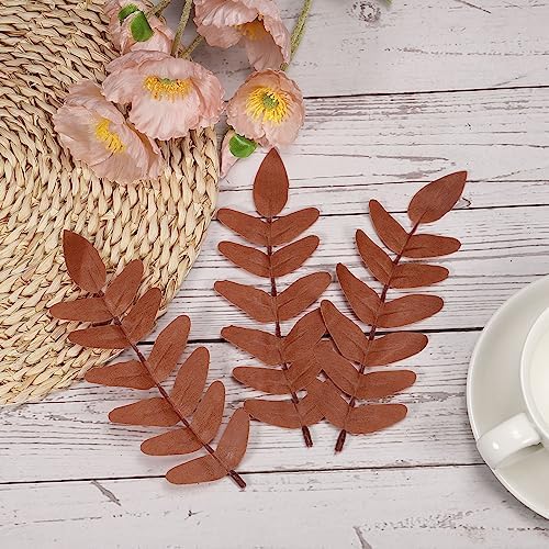 PATIKIL 7x3 Artificial Green Leaves 10 Pcs Fake Sh