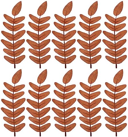 PATIKIL 7x3 Artificial Green Leaves 10 Pcs Fake Sh