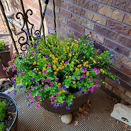 12-Bundle Fake Boxwood Flowers UV-Resistant