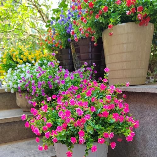 Grunyia 12-Piece Outdoor Artificial Flower Bundle for Home Use