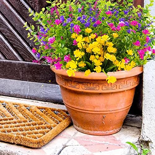 12-Bundle Fake Boxwood Flowers UV-Resistant