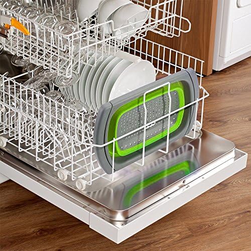 QiMH 6 Quart Collapsible Colander with Extendable Handles Silicone Material