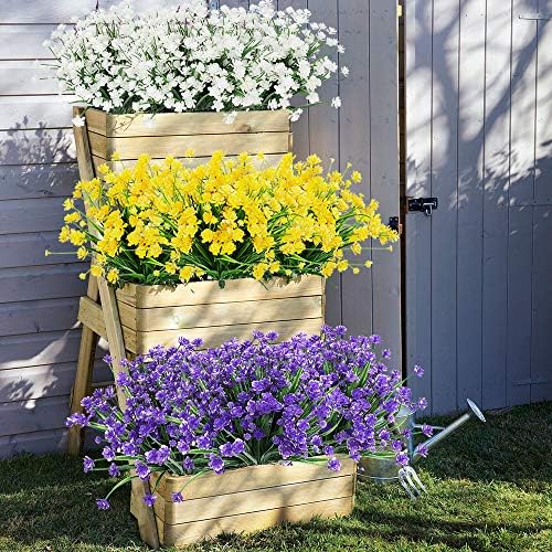 ArtBloom Outdoor Artificial Flowers 8 Bundles Purple