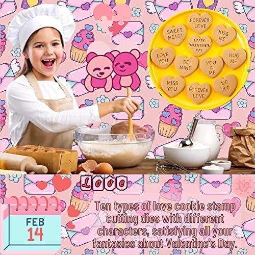 10 Heart Shaped Mini Plastic Cookie Cutters Set for Baking and Celebration