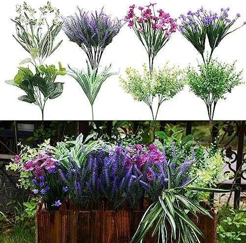 19 Bunches Fake Plants Outdoor