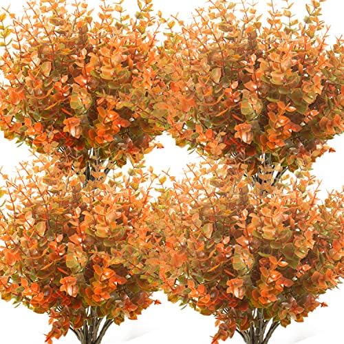 10-Pack Fall Boxwood Artificial Plants for Autumn Decorations