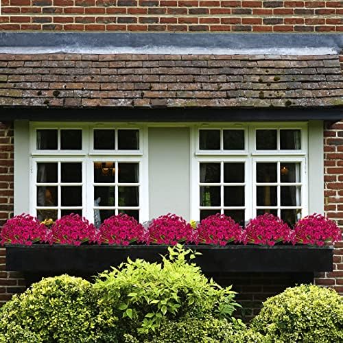 15 Fuchsia Outdoor Artificial Flowers - UV Resistant No Fade